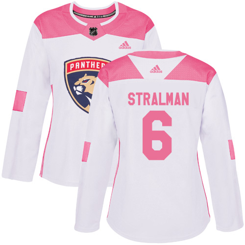 Adidas Panthers #6 Anton Stralman White/Pink Authentic Fashion Women's Stitched NHL Jersey